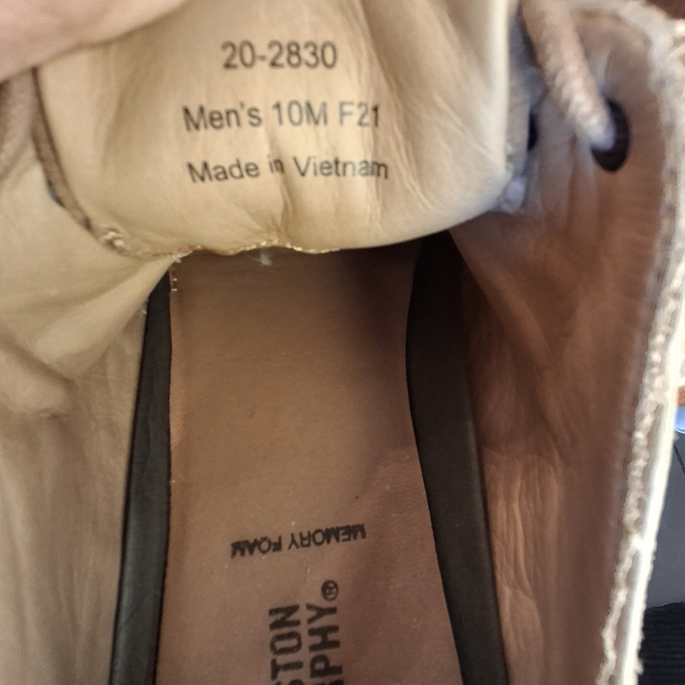 Men's Tan Suede Oxford Shoes - Picture 9 of 10